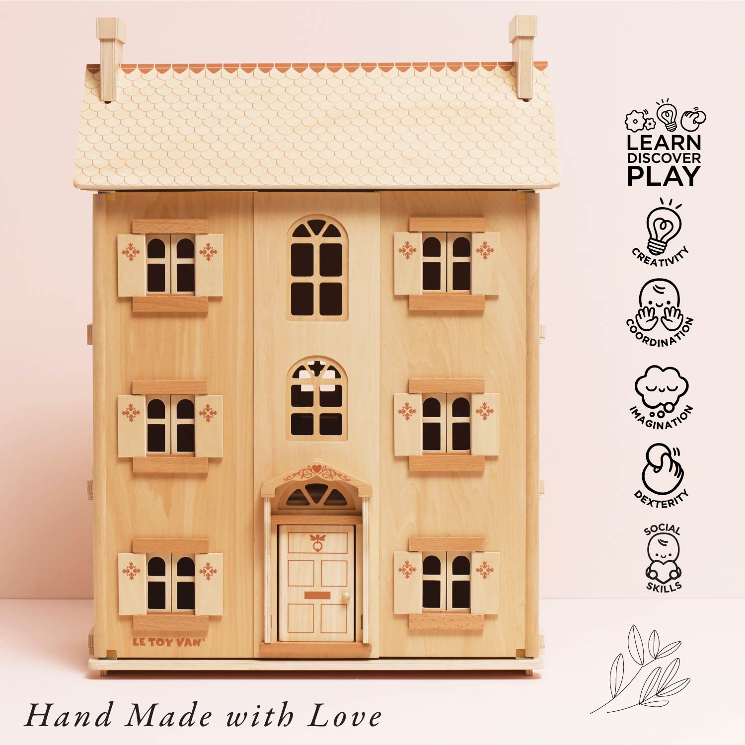 Grand Natural Wood Dolls House