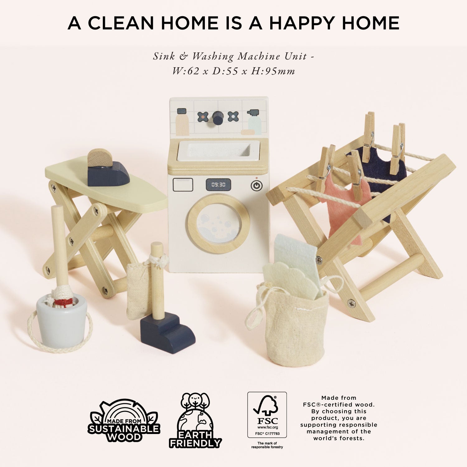 Dolls House Laundry Room Furniture Set