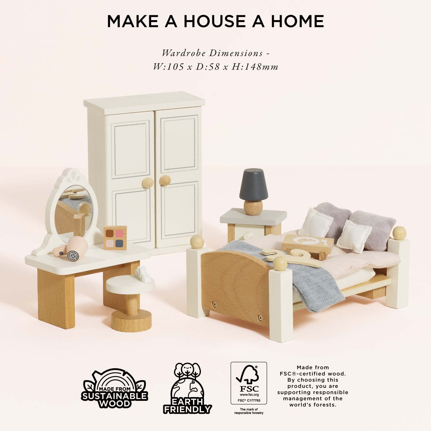 Dolls House Bedroom Furniture Set