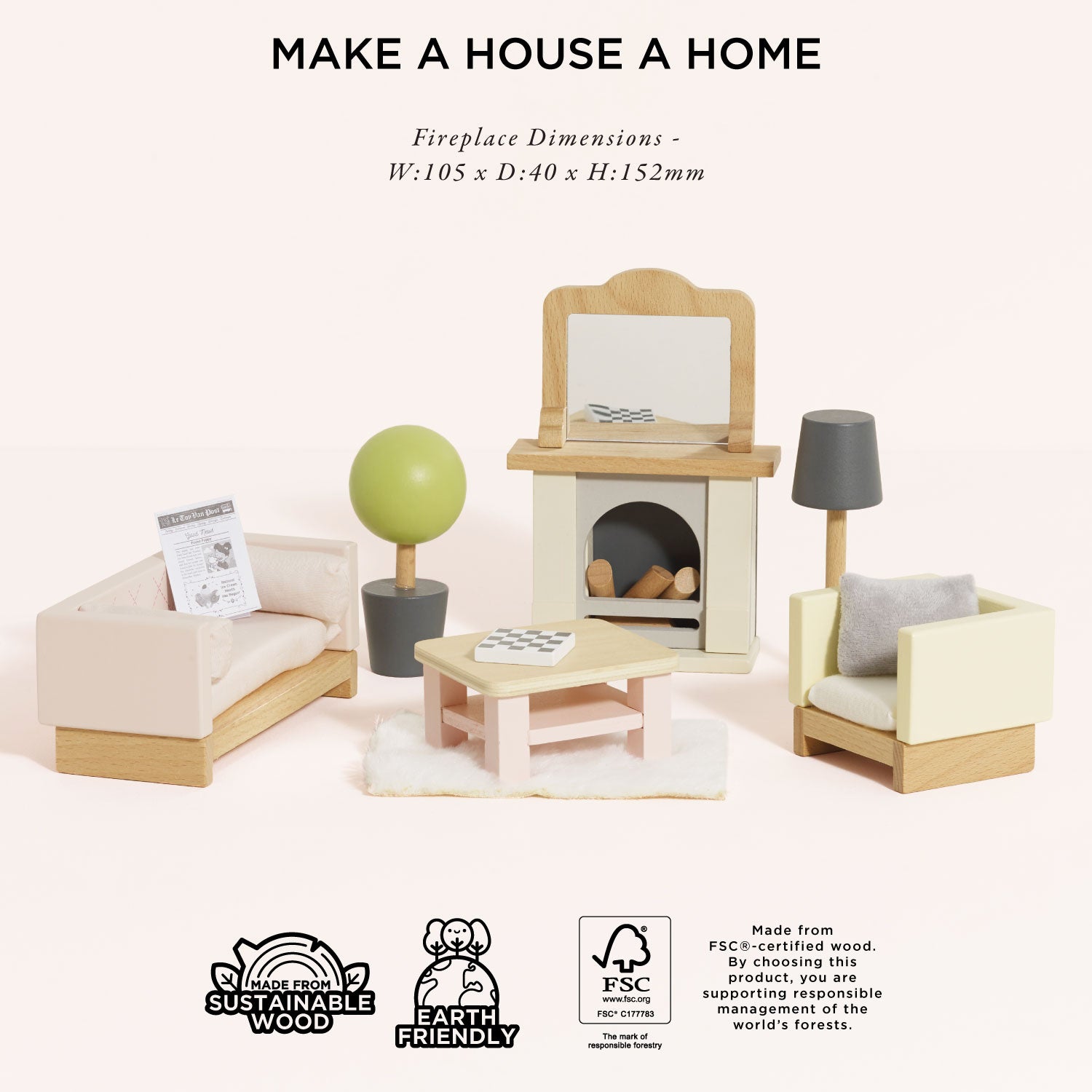 Dolls House Sitting Room Furniture Set