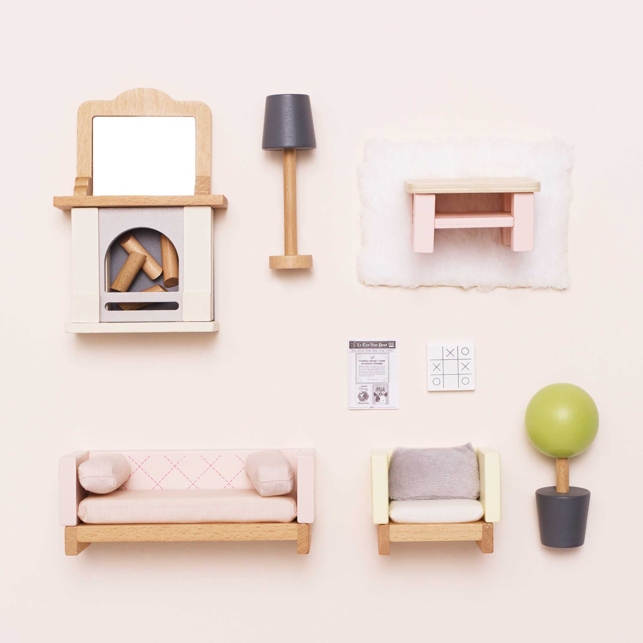 Wooden Doll House Furniture Complete Collection