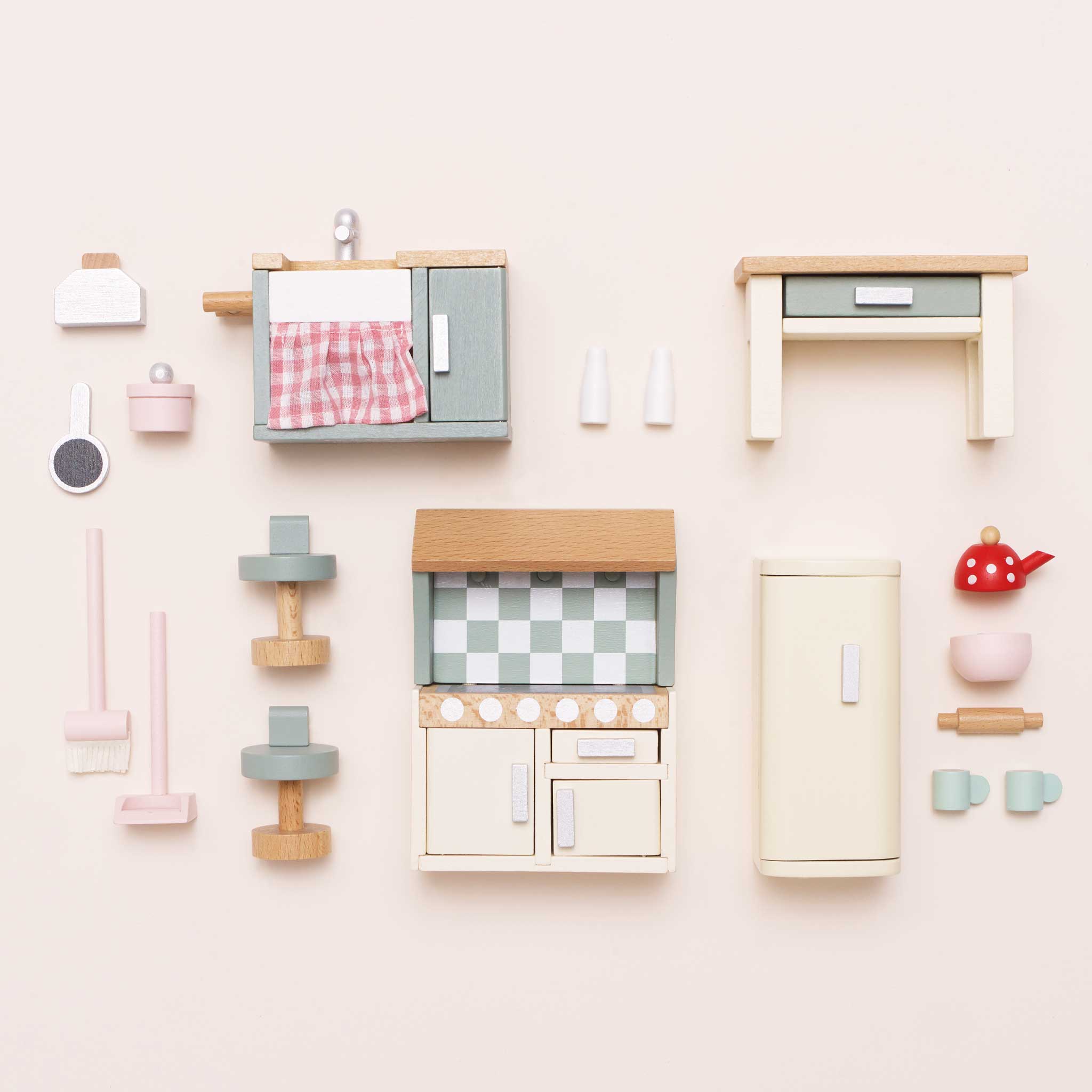 Wooden Doll House Furniture Complete Collection