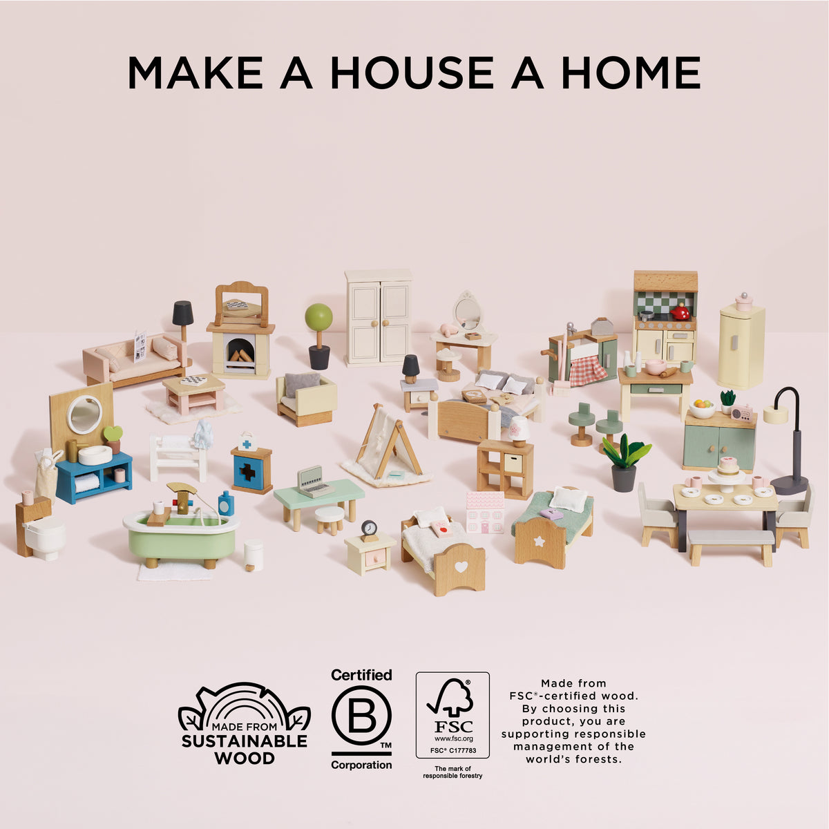 Deluxe Dolls House Furniture Set
