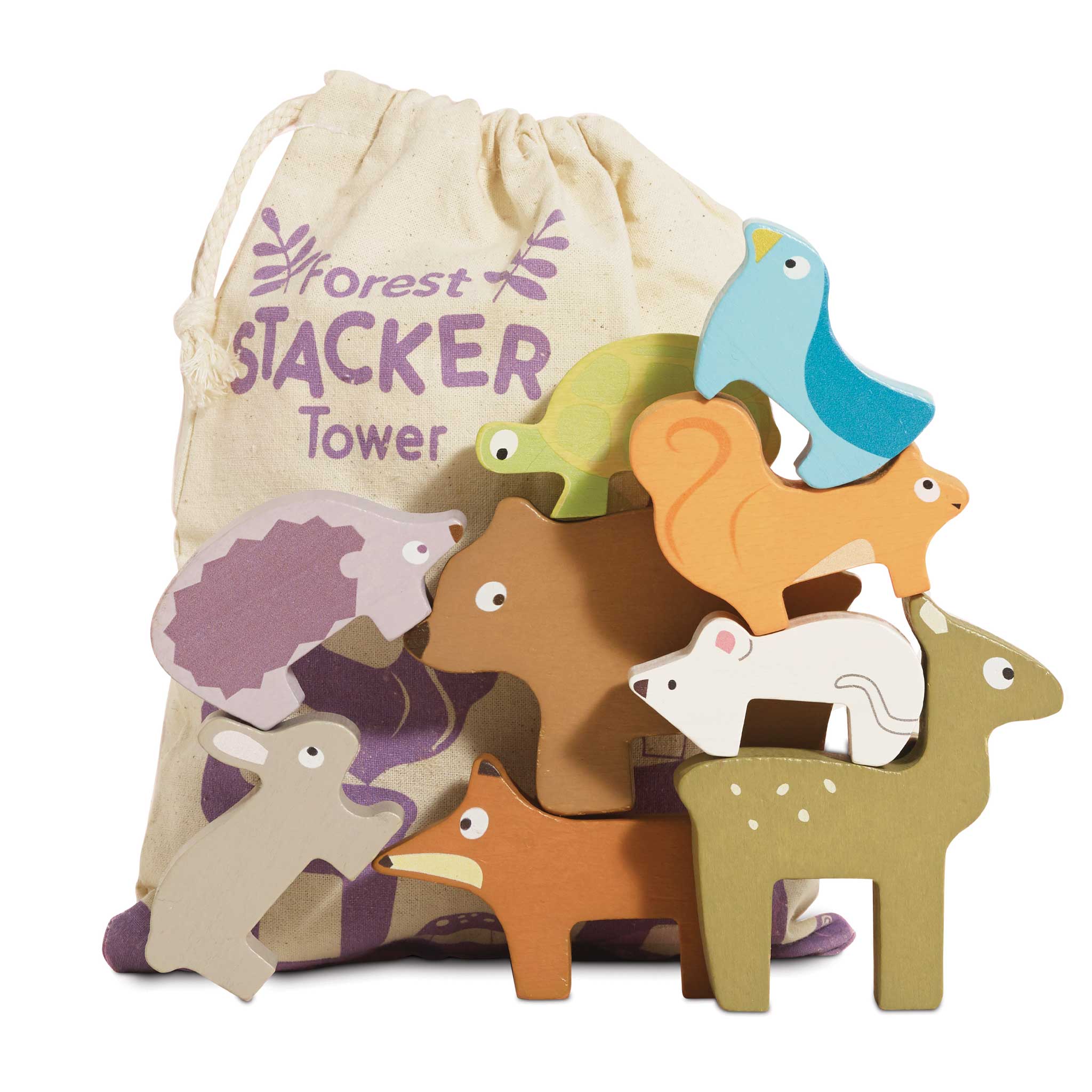 Woodland Stacking Animals Set | 9 Piece Stacking Toy | Le Toy Van