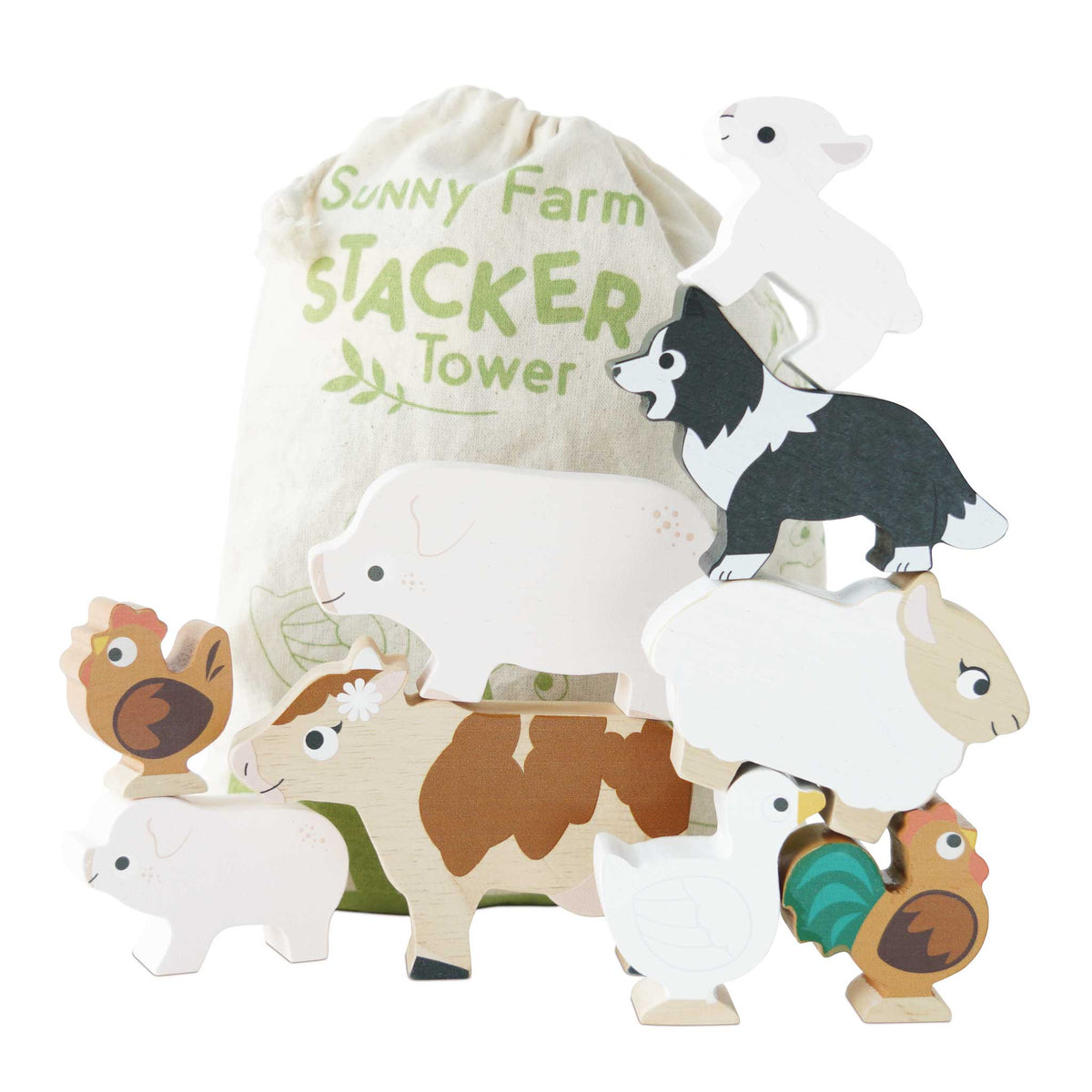 Amish Wooden Toy Farm Animal Set