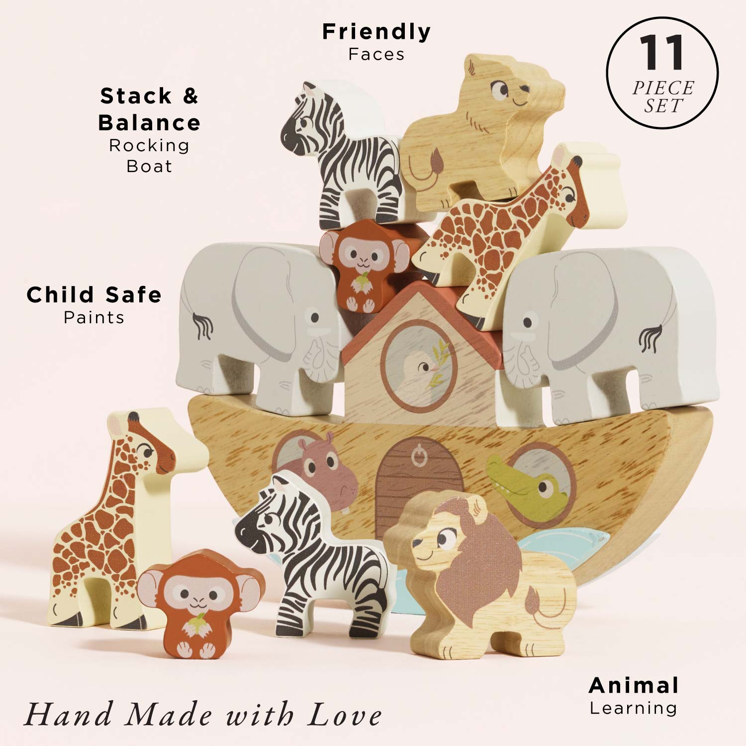 Wooden Balancing Ark Animal Stacker