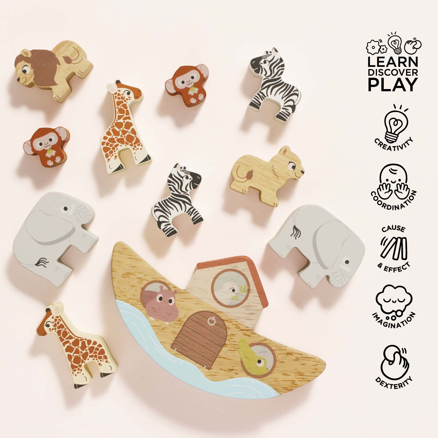 Wooden Balancing Ark Animal Stacker