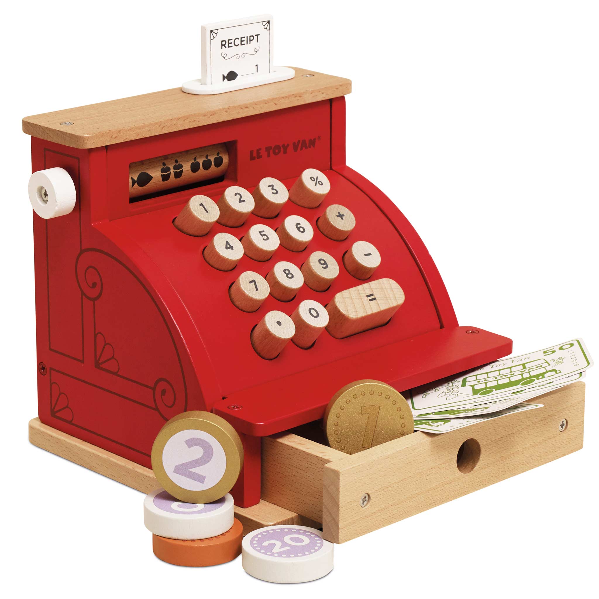 Cash Register | Traditional Wooden Role Play Toys | Le Toy Van Inc