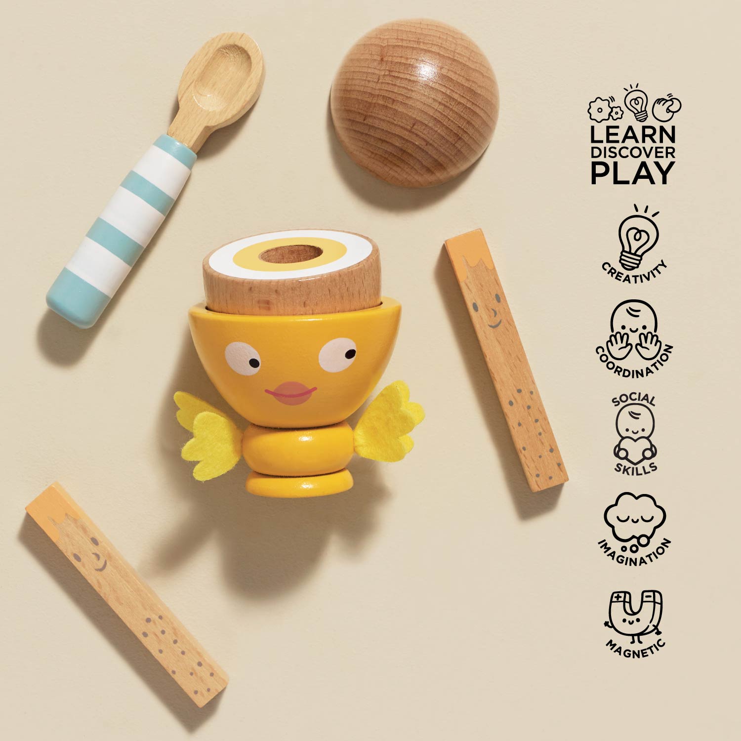 Wooden Egg Cup & Soldiers