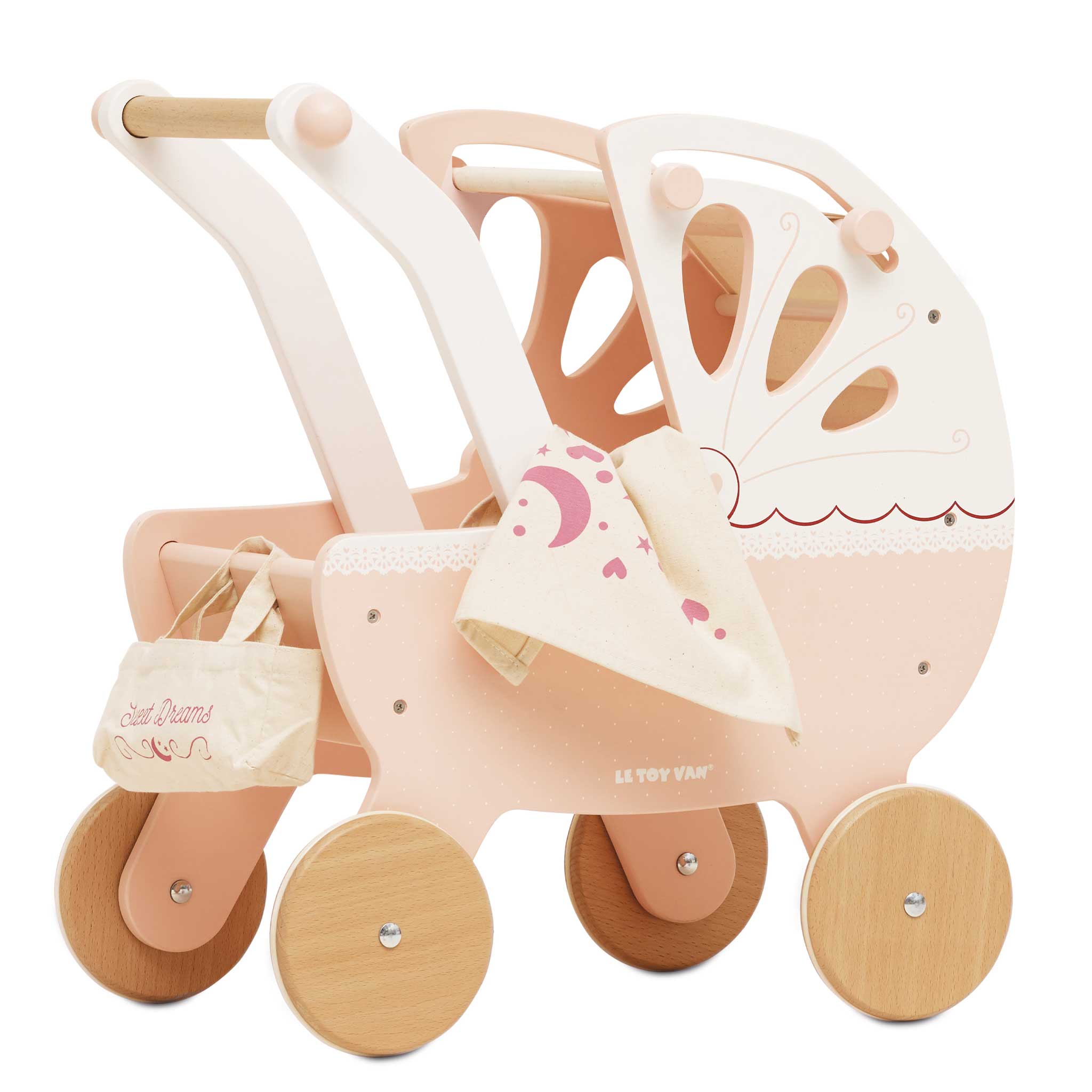 Retro Wooden Doll Pram | Imaginative Roleplay Toy from Le Toy Van Inc.