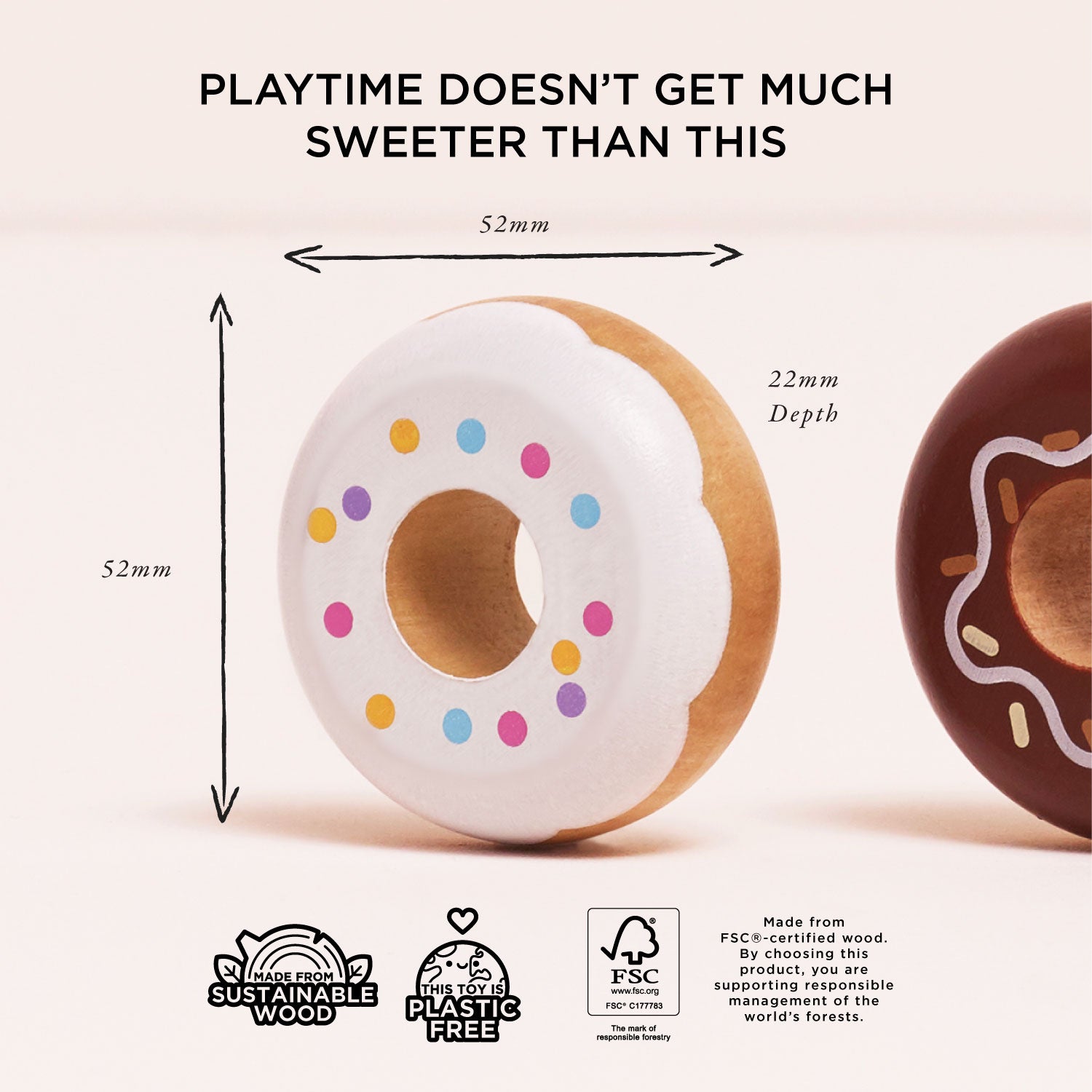 Wooden Doughnut Set