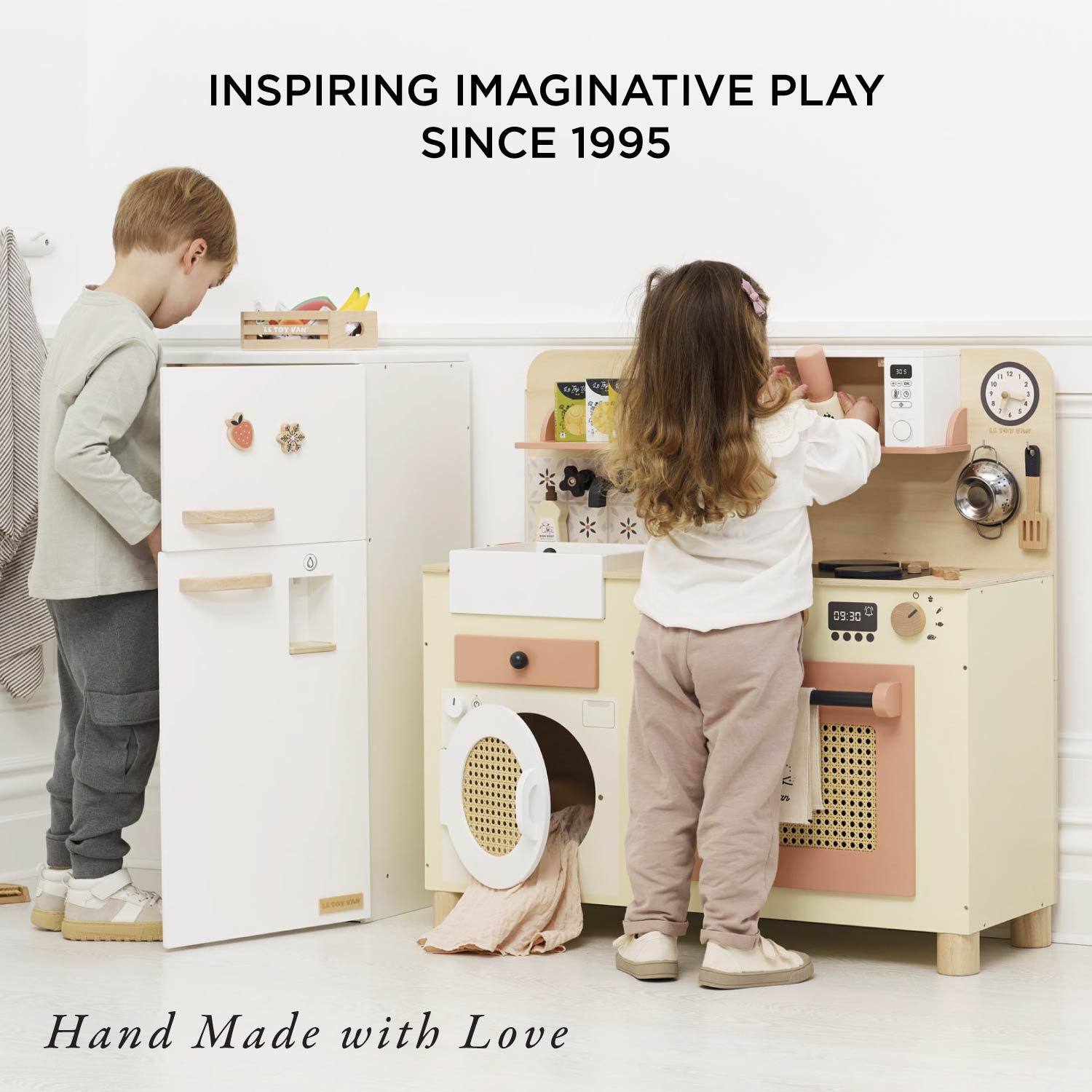 Rattan Family Size Wooden Play Kitchen