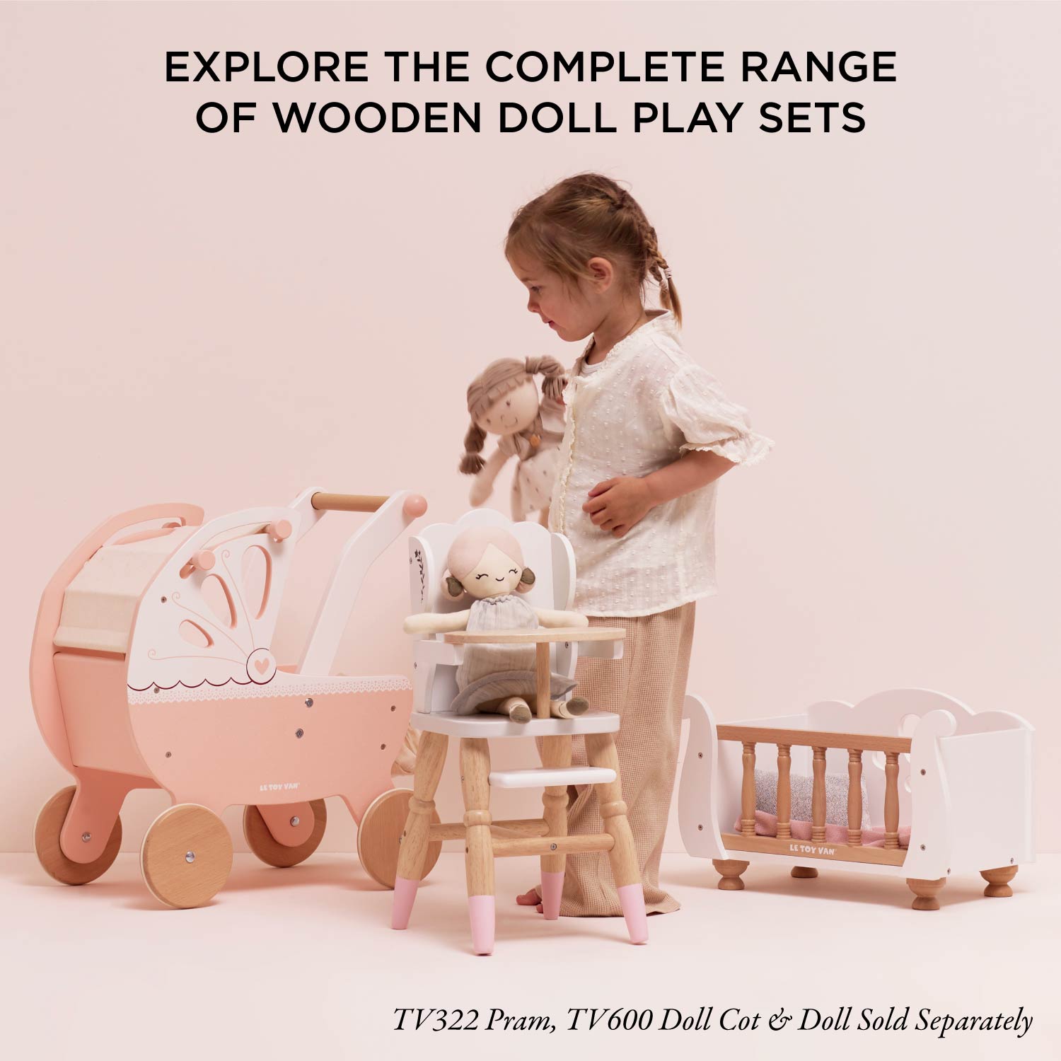 Wooden Dolls Highchair