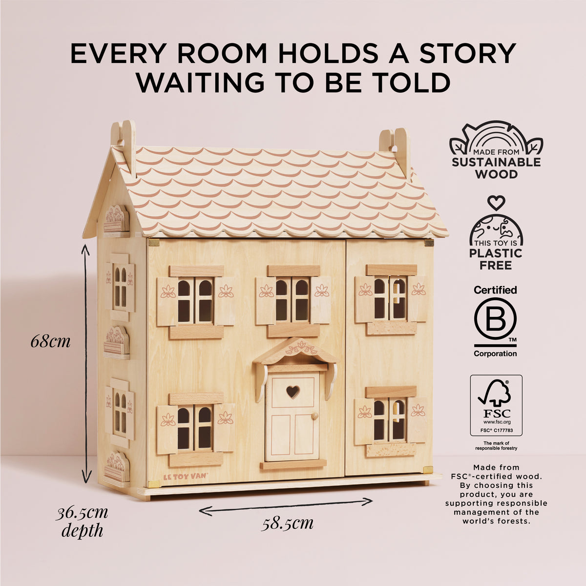 Marie's Natural Wood Dolls House