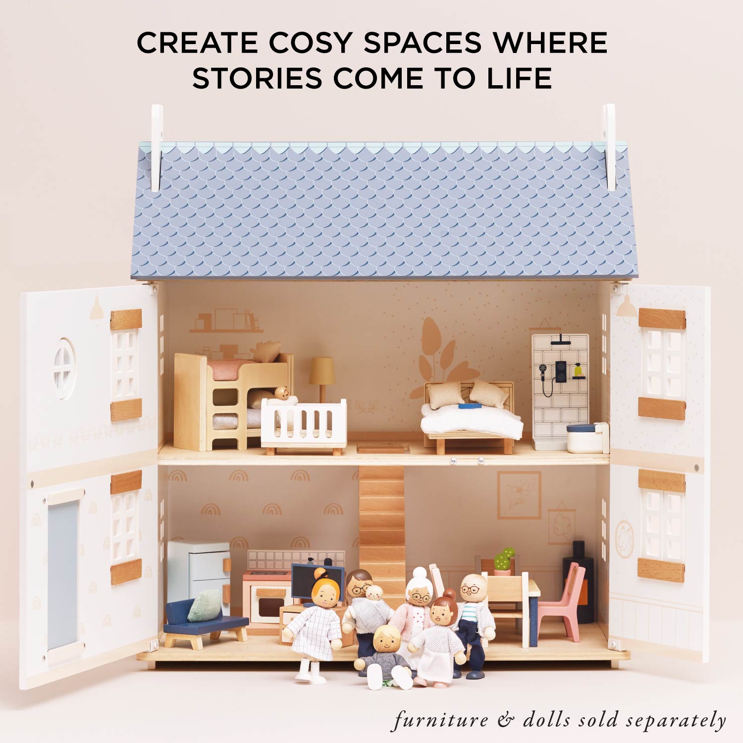 レトイバン　ベイツリーハウス Bay Tree Wooden Dolls House | Three Storey Dolls House | Le Toy Van