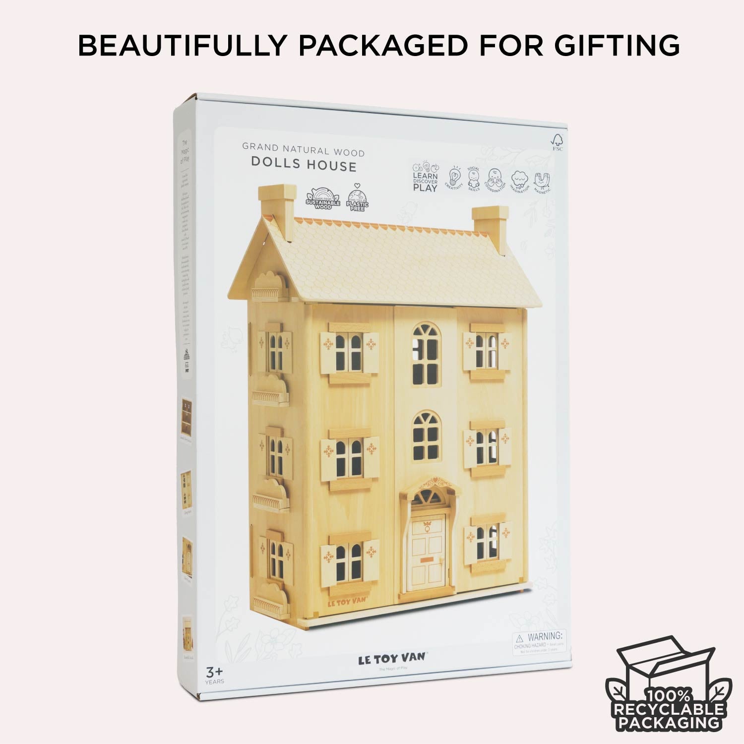 The Grand Natural Wood Doll House