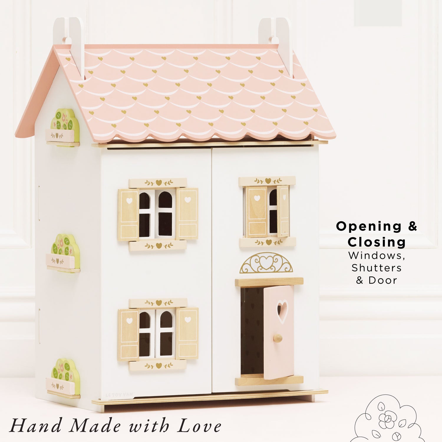 Rose Heart Wooden Dollhouse | Eco-Friendly Dollhouse | Le Toy Van