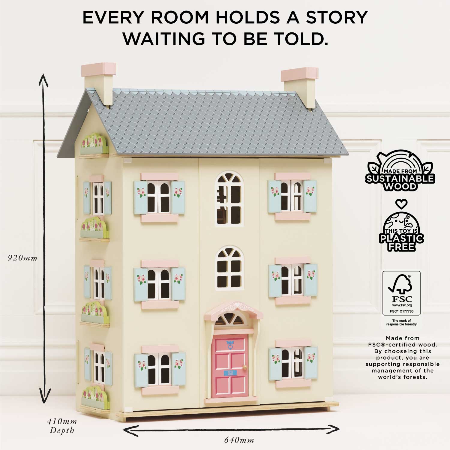 Cherry Tree Hall Wooden Dolls House