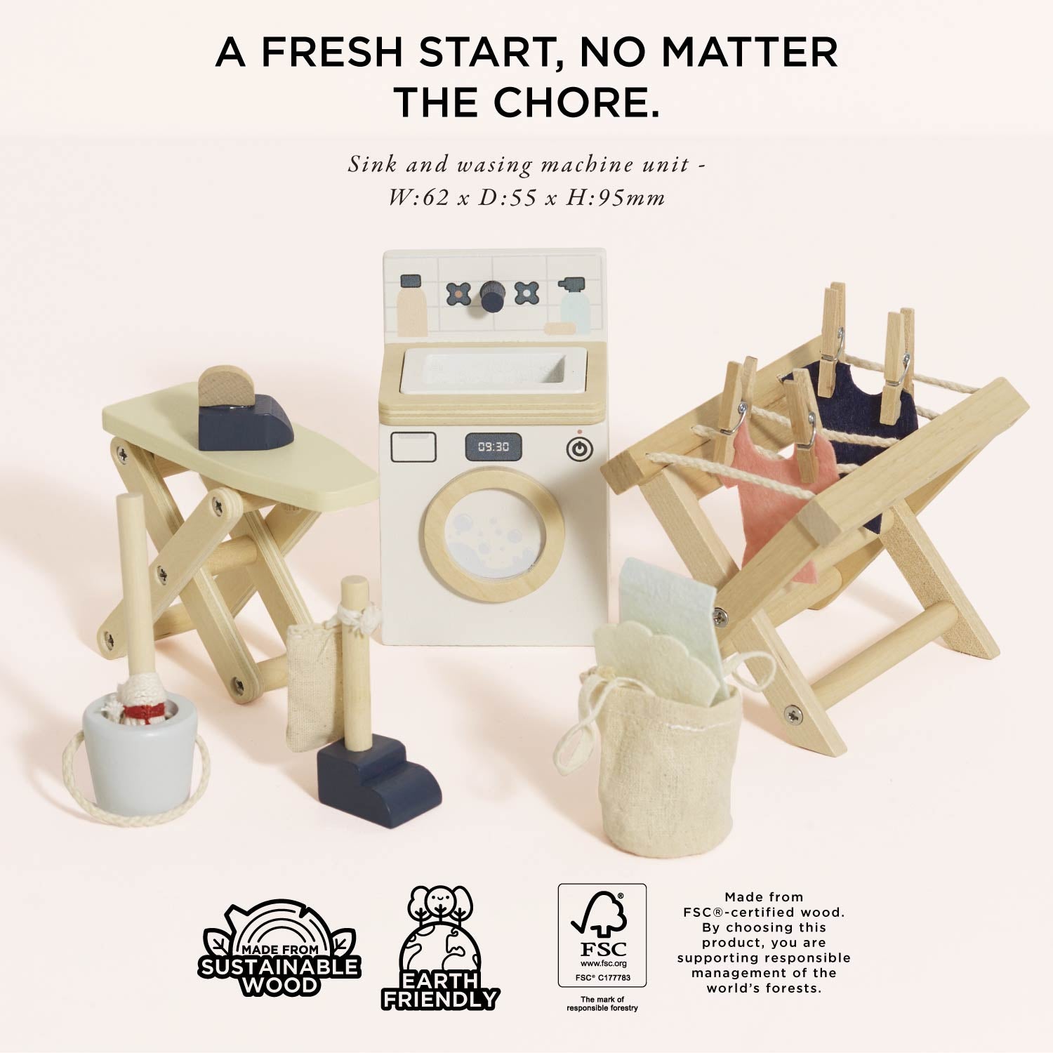 Wooden Dolls House Laundry Room
