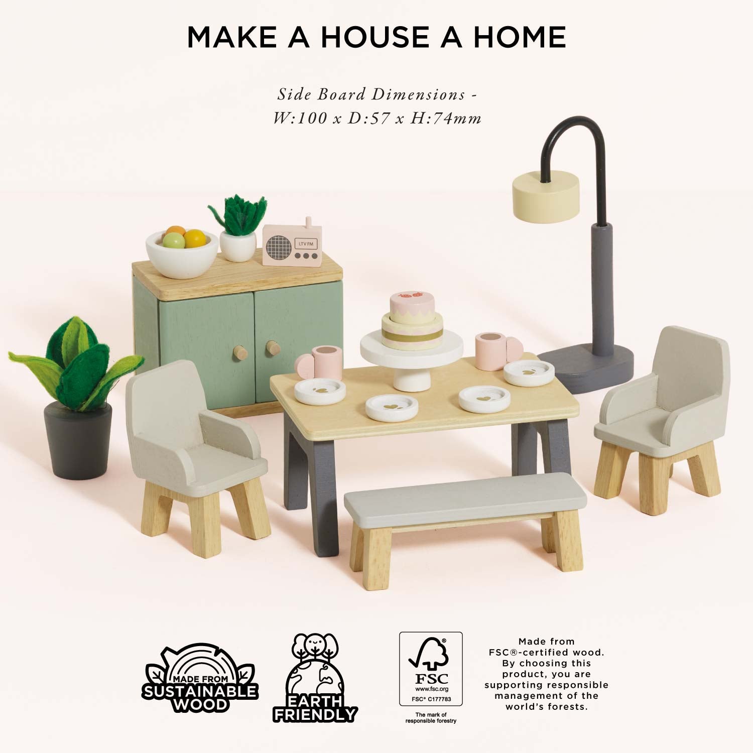 Wooden Dolls House Dining Room