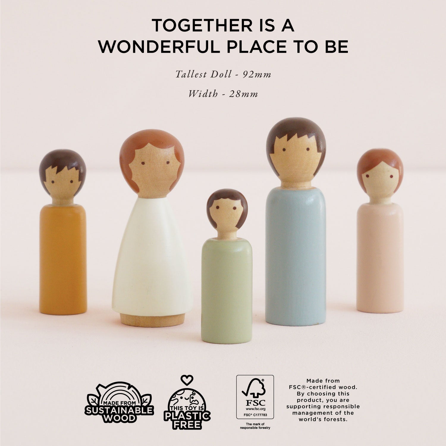 Dubois Wooden Family Dolls