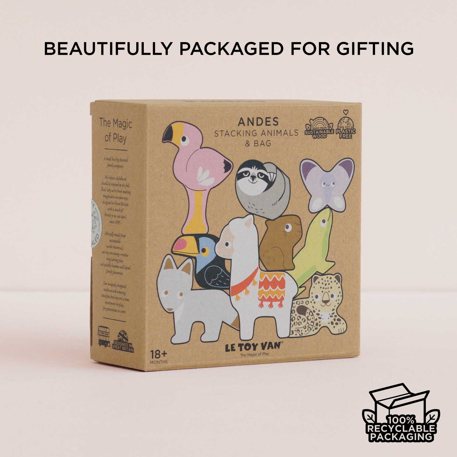 Wooden Stacking Animals & Bag