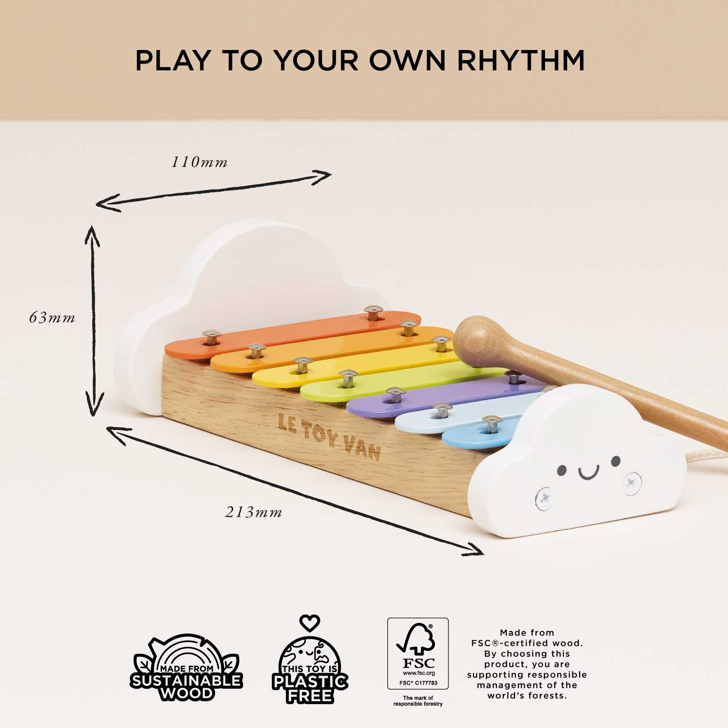Rainbow Wooden Xylophone