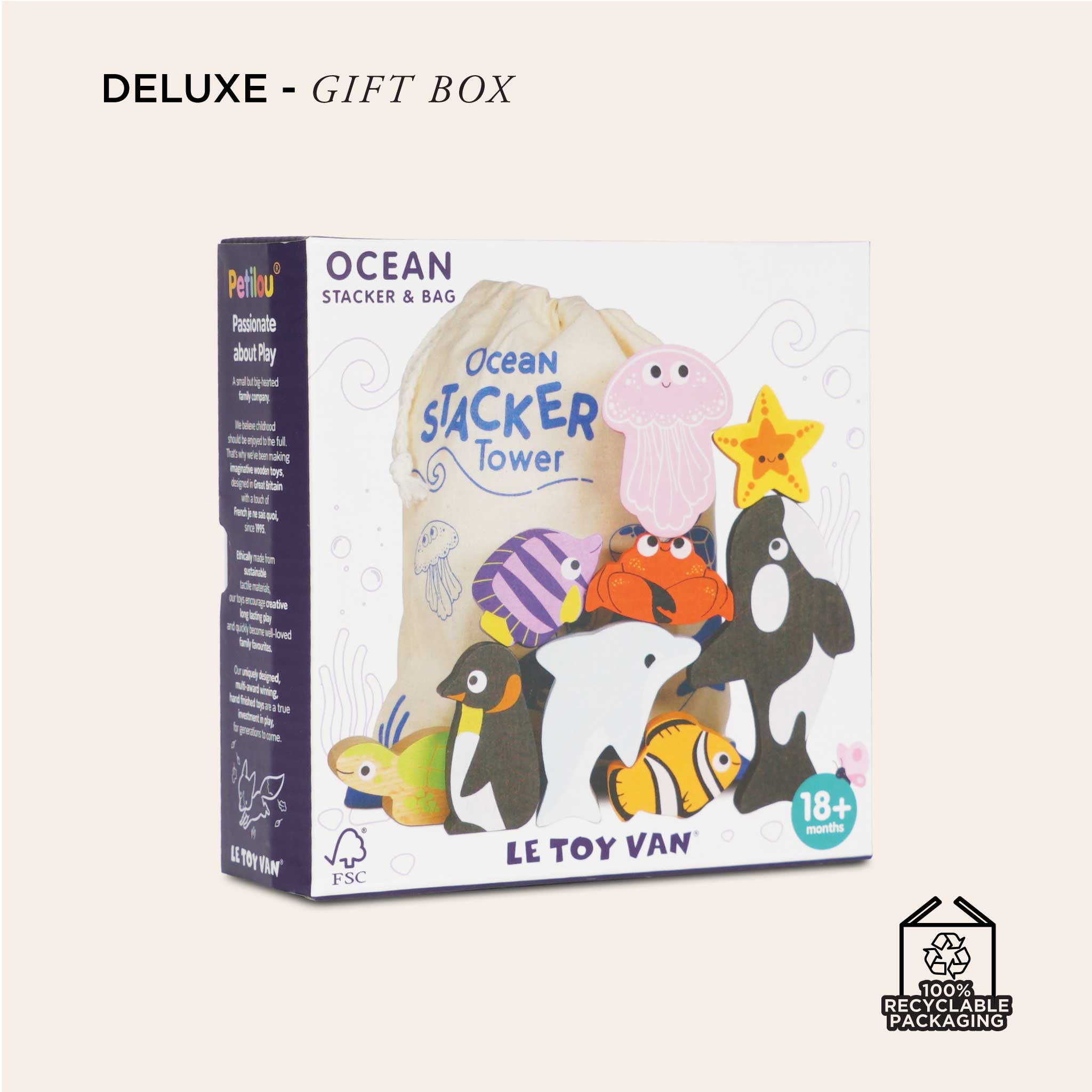 Ocean Life Stacking Animals & Bag