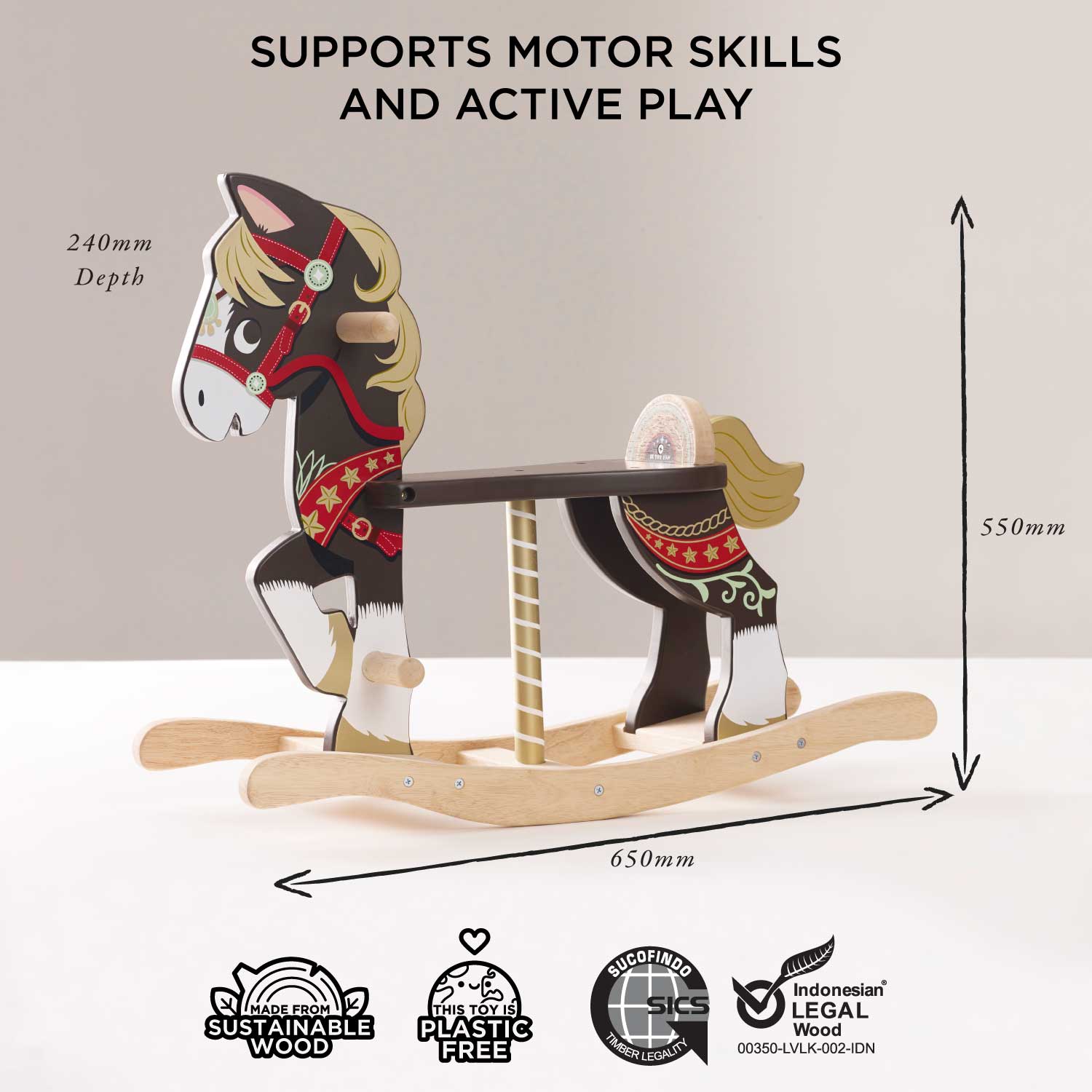 Classic Wooden Rocking Horse