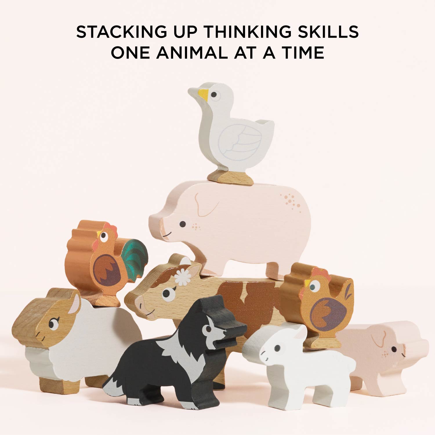 Farmyard Stacking Animals Set Educational Play Toy Le Toy Van