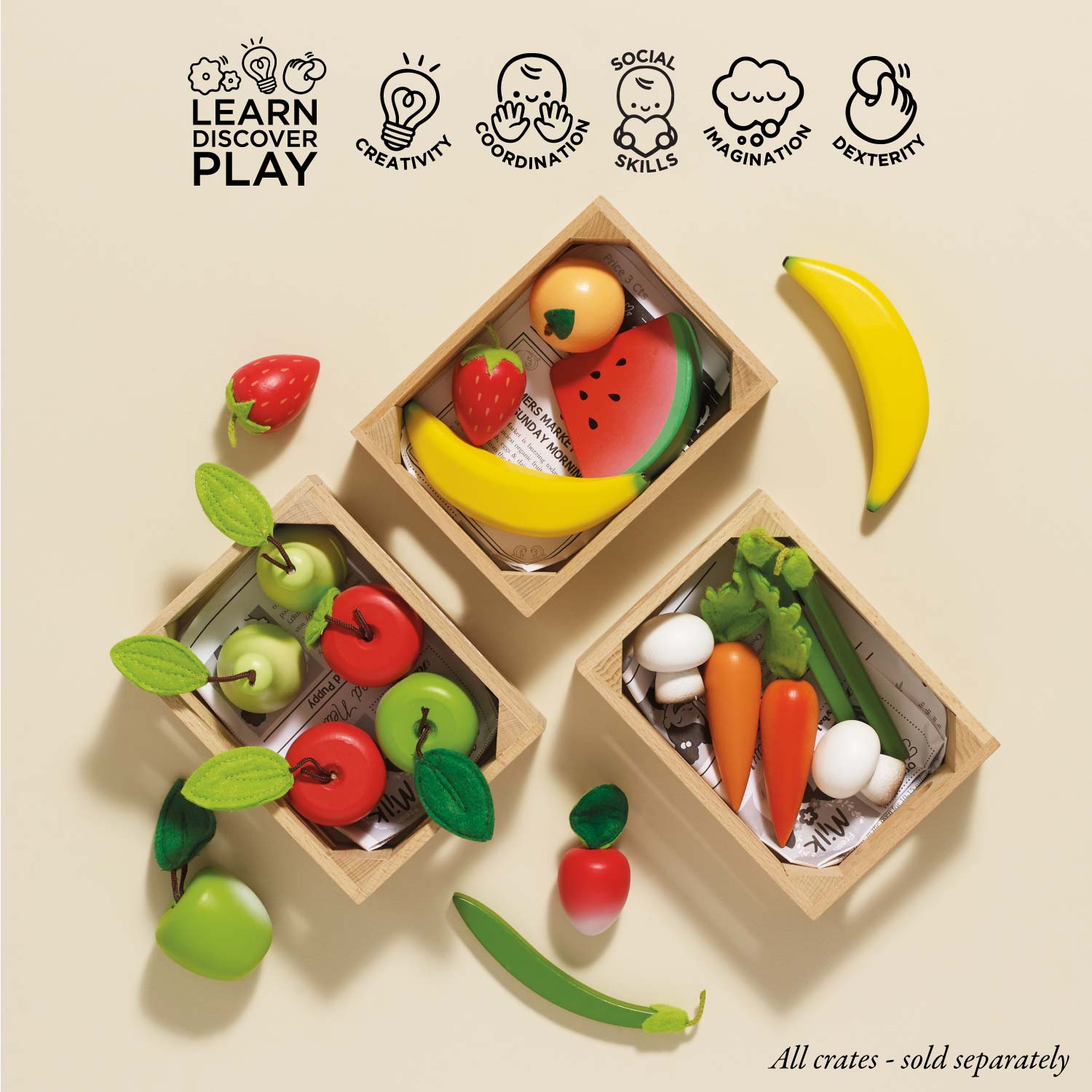 Smoothie Fruit Wooden Market Crate