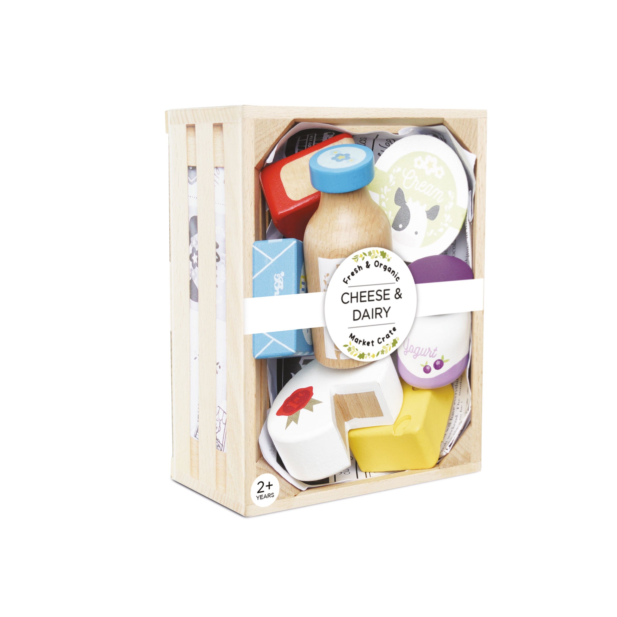 Cheese & Dairy Wooden Market Crate