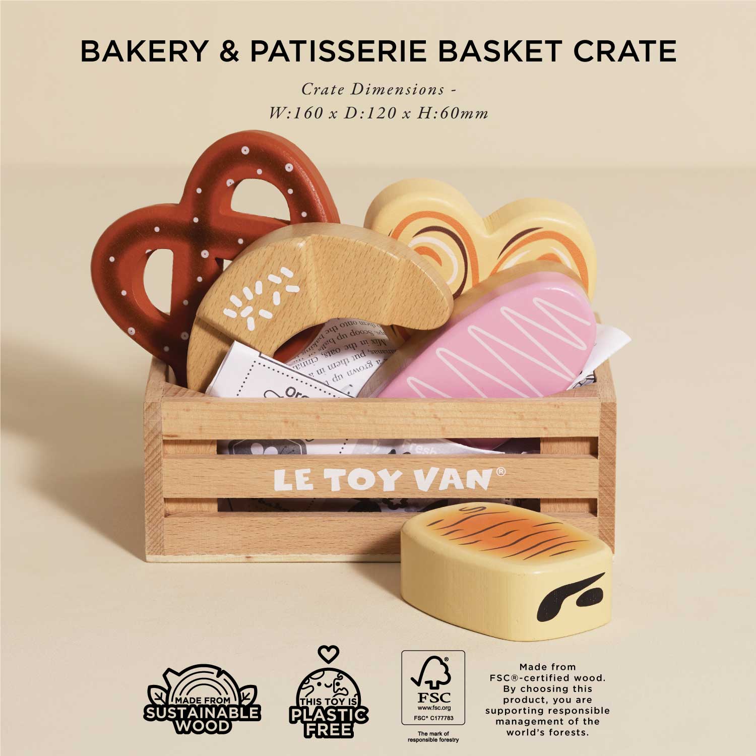 Bakery & Patisserie Wooden Market Crate