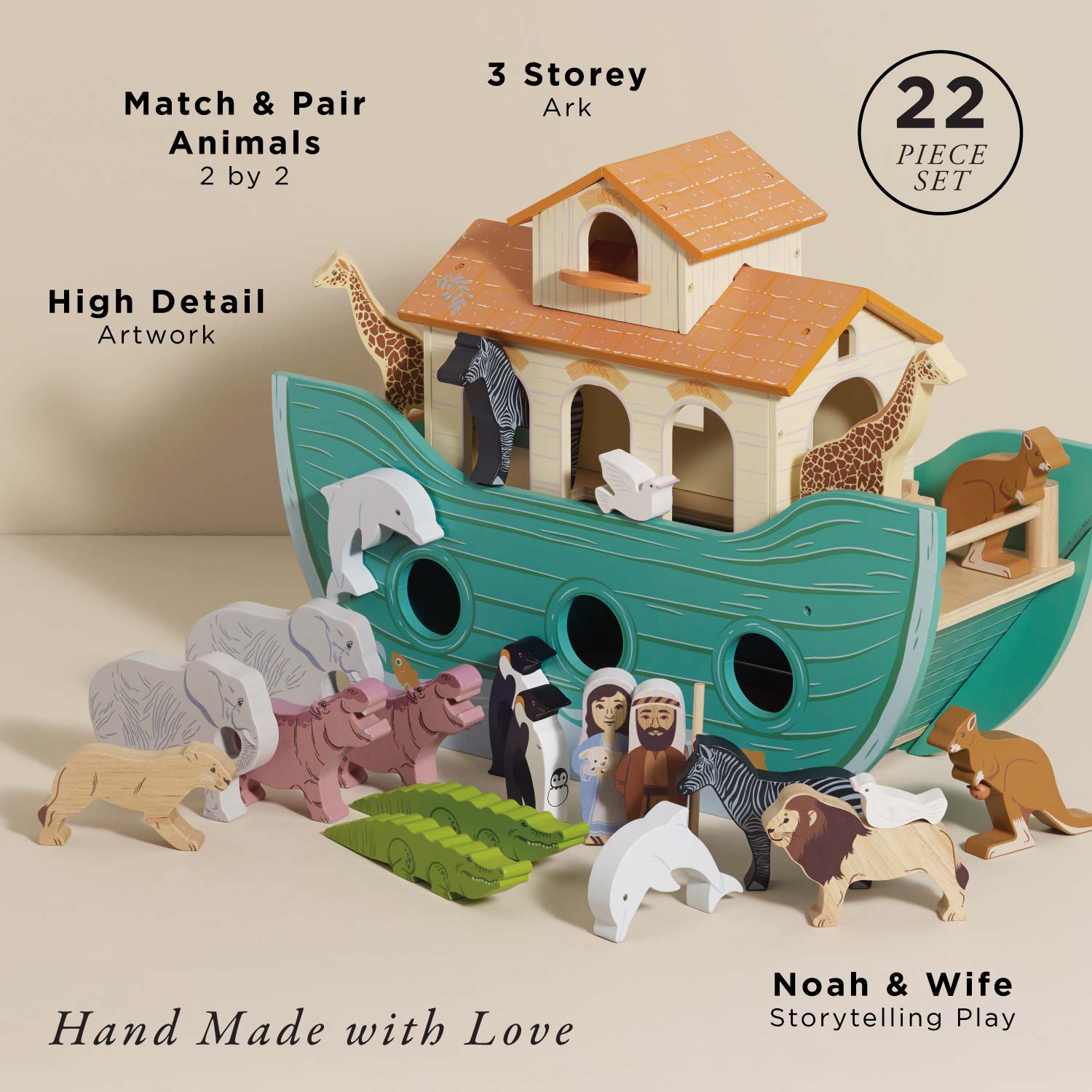 Noah's Great Wooden Ark & Animals | Classic Toy | Le Toy Van