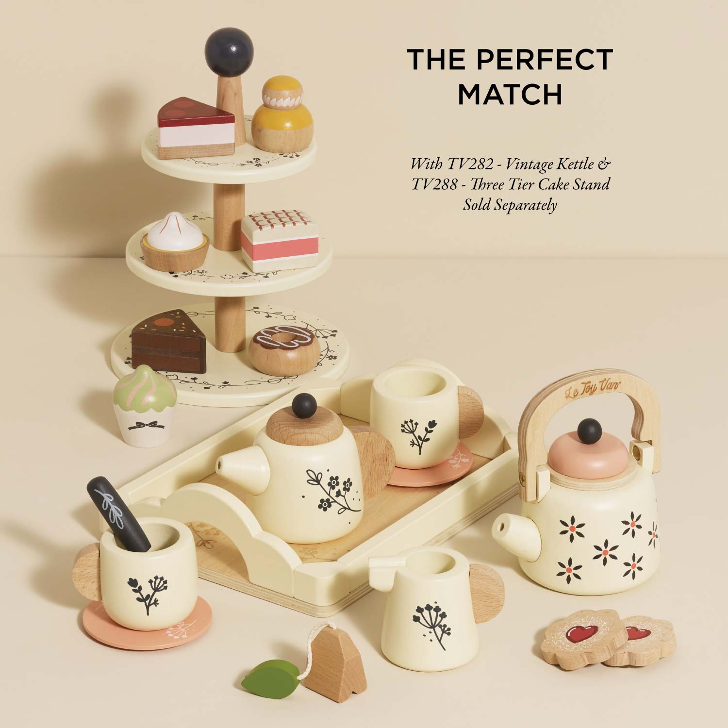 Wooden Tea Set & Tray