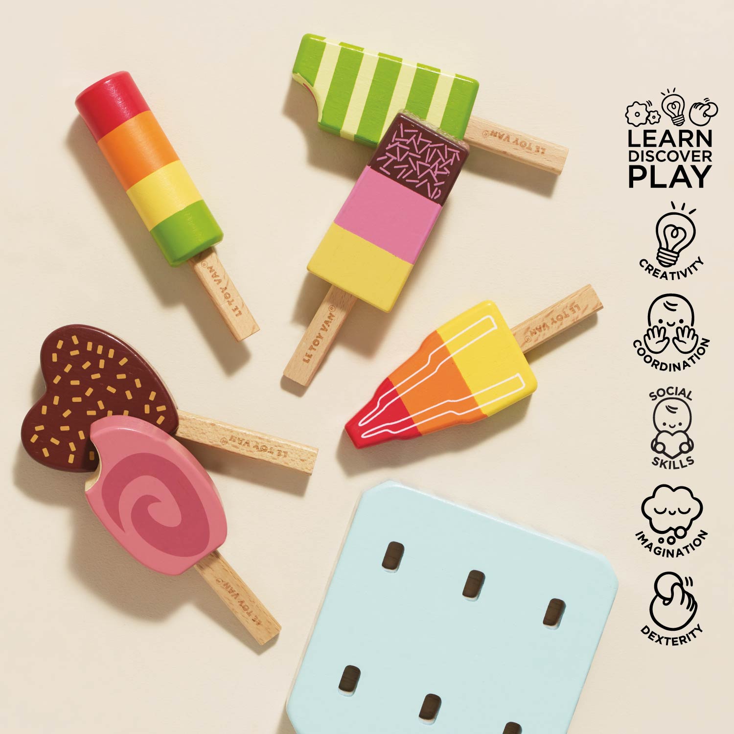 Wooden Ice Lollies Popsicles