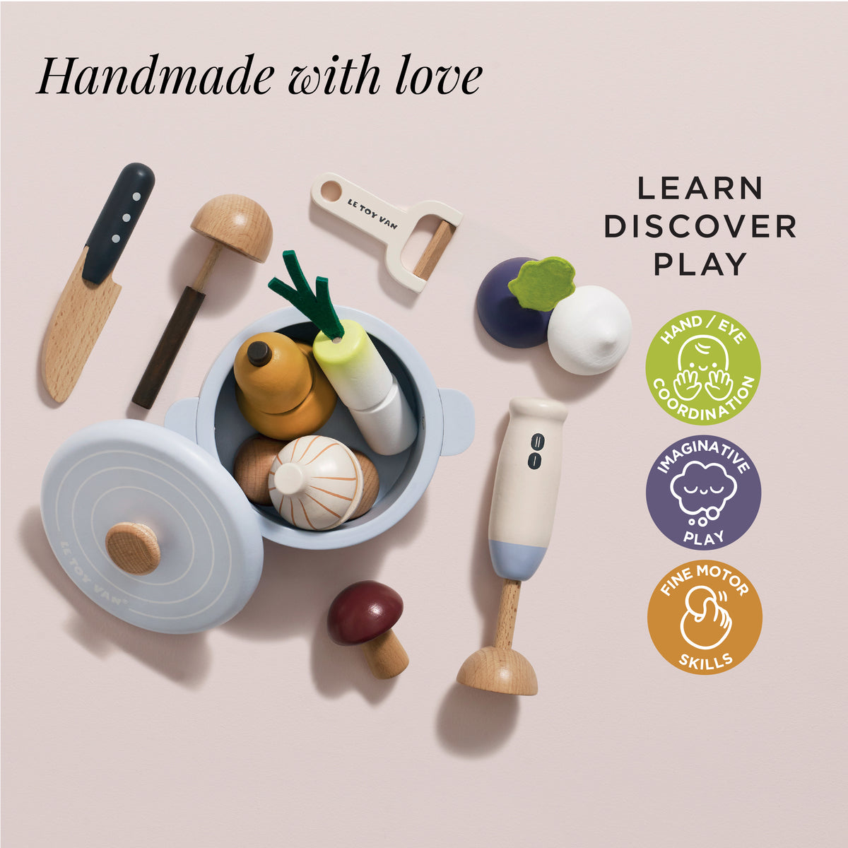 Wooden Soup & Utensil Set