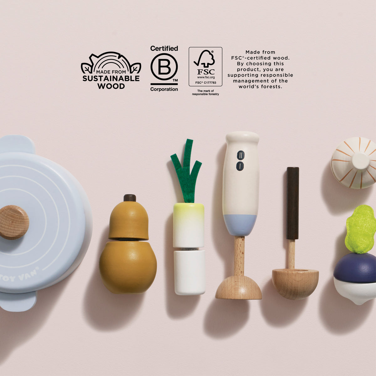 Wooden Soup & Utensil Set