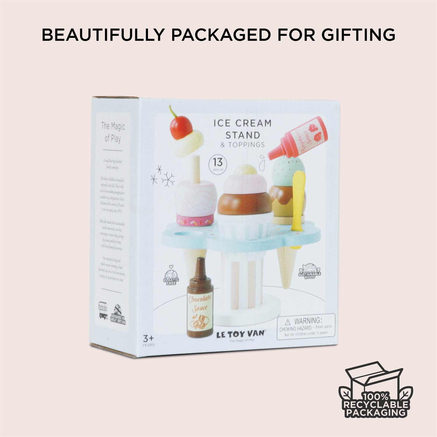 Ice Cream Stand & Toppings | Wooden Play Food Toys | Le Toy Van Inc.