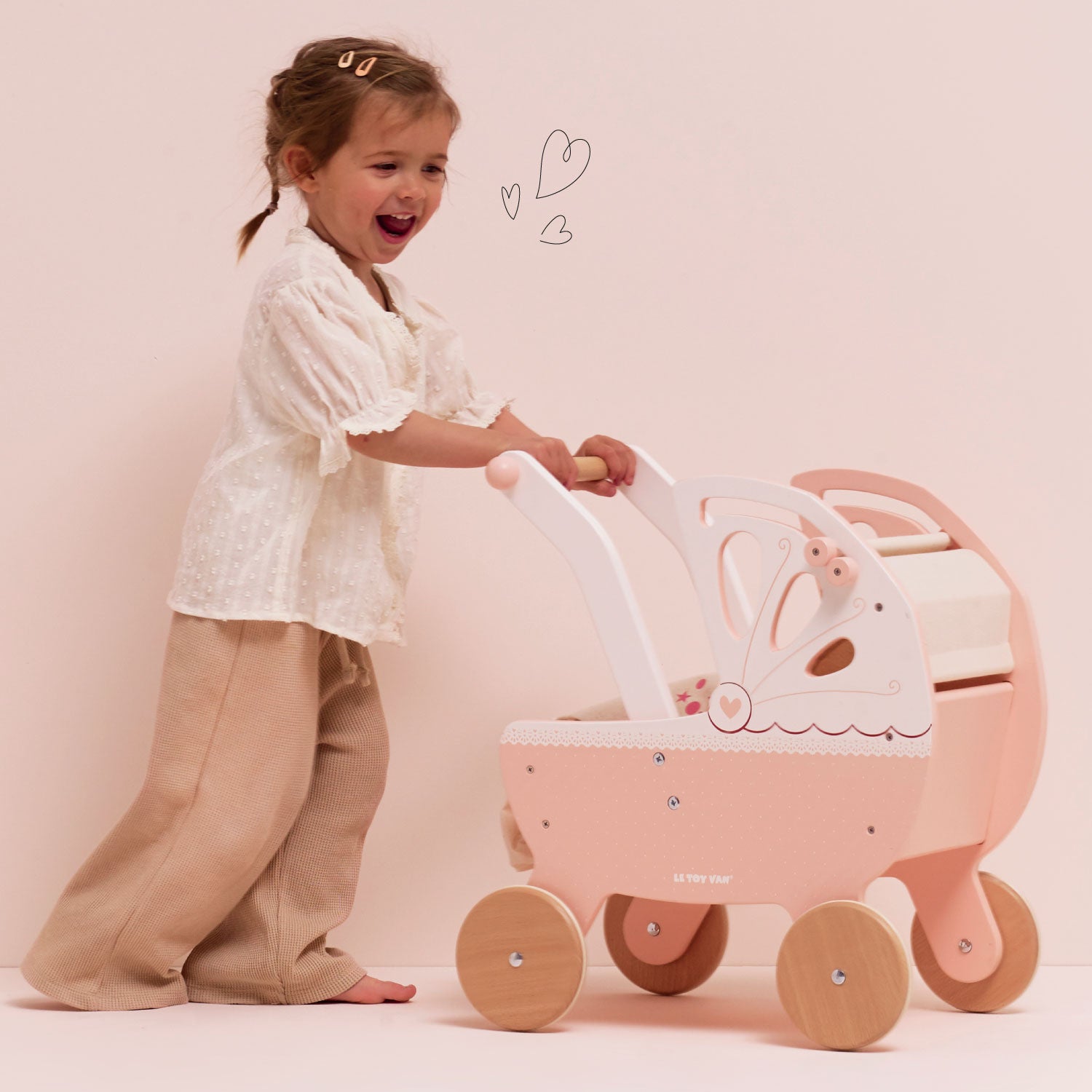 wooden baby doll stroller Le Toy Van Sweet Dreams Doll Pram