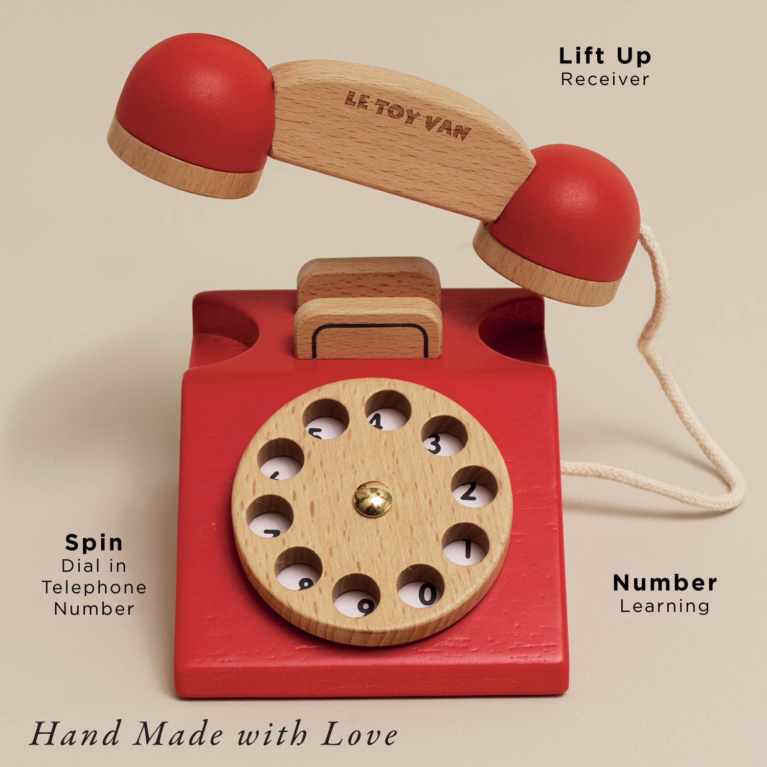 Vintage Phone | Wooden Pretend Play Toys | Le Toy Van Inc.