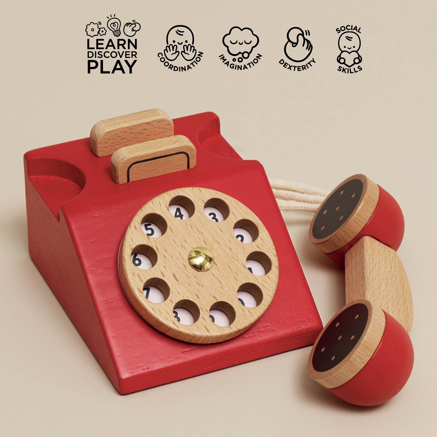 イギリス発 Le toy van 木製レジスター&木製電話 ビンテージフォン Vintage Phone | Wooden Pretend Play Toys | Le Toy Van Inc.