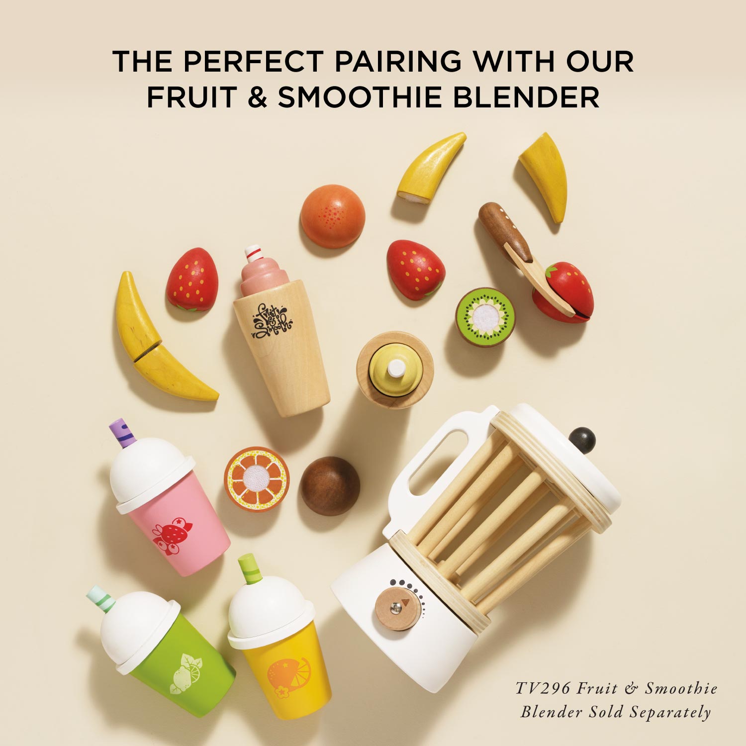 Wooden Takeaway Fruit Smoothie Set | Pretend Play Toys | Le Toy