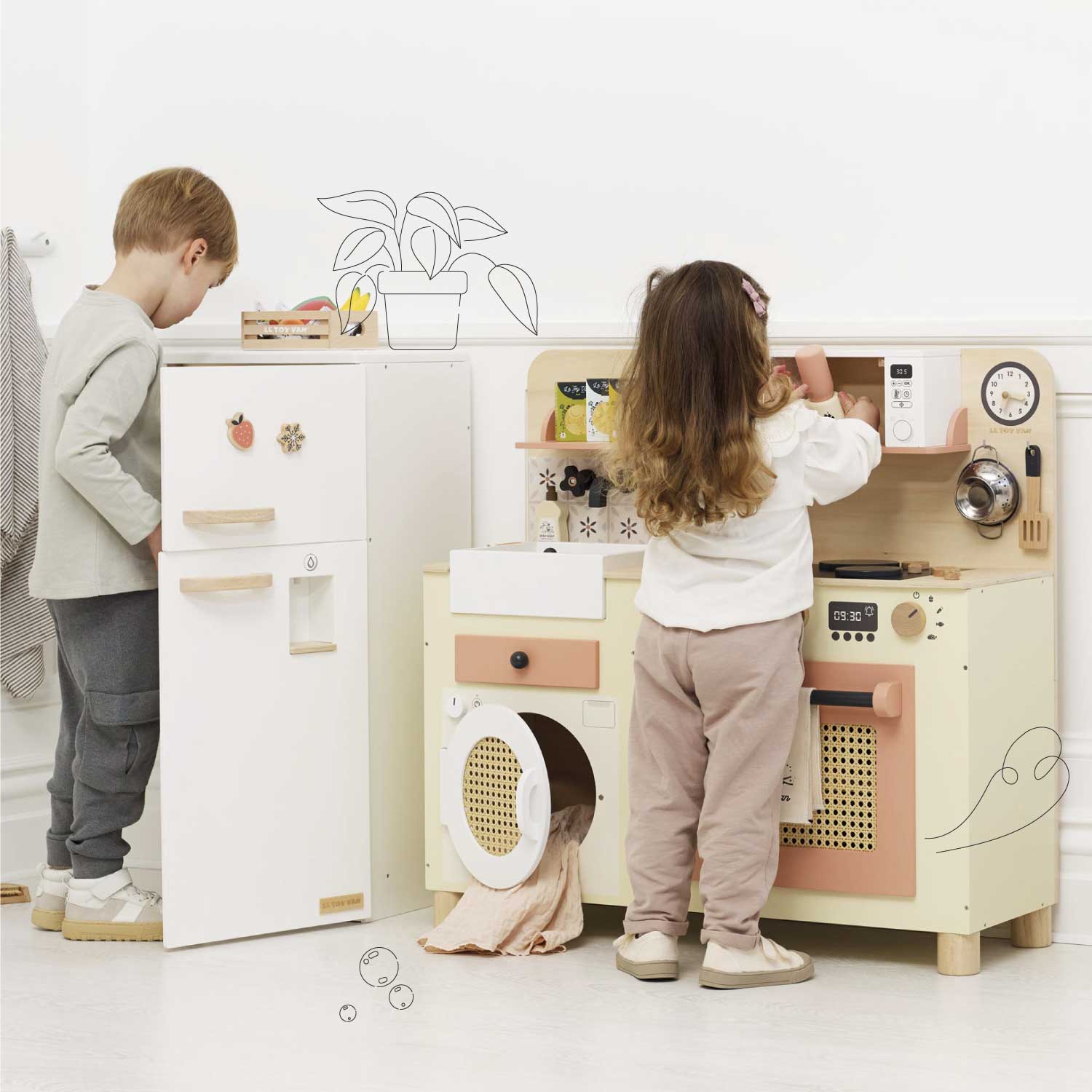 Family Size Wooden Play Kitchen