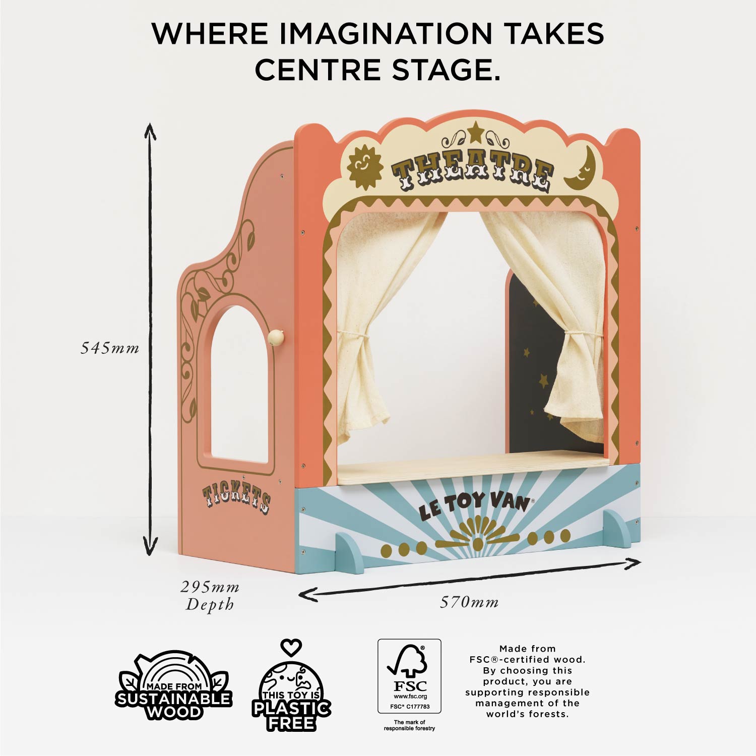 Tabletop Puppet Wooden Theatre