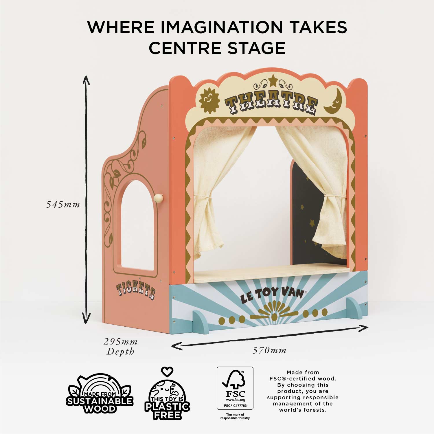 Tabletop Puppet Wooden Theatre