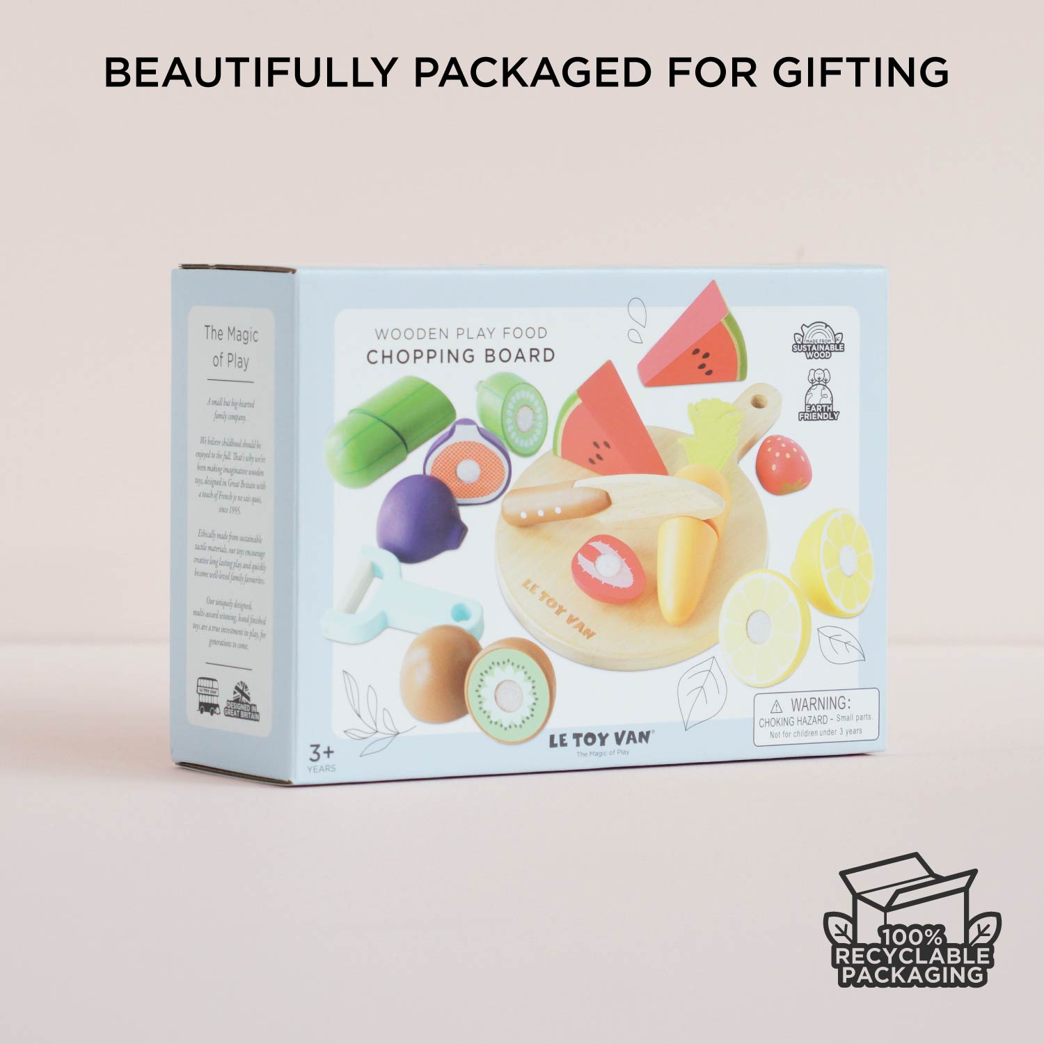 Wooden Chopping Board & Sliceable Play Food