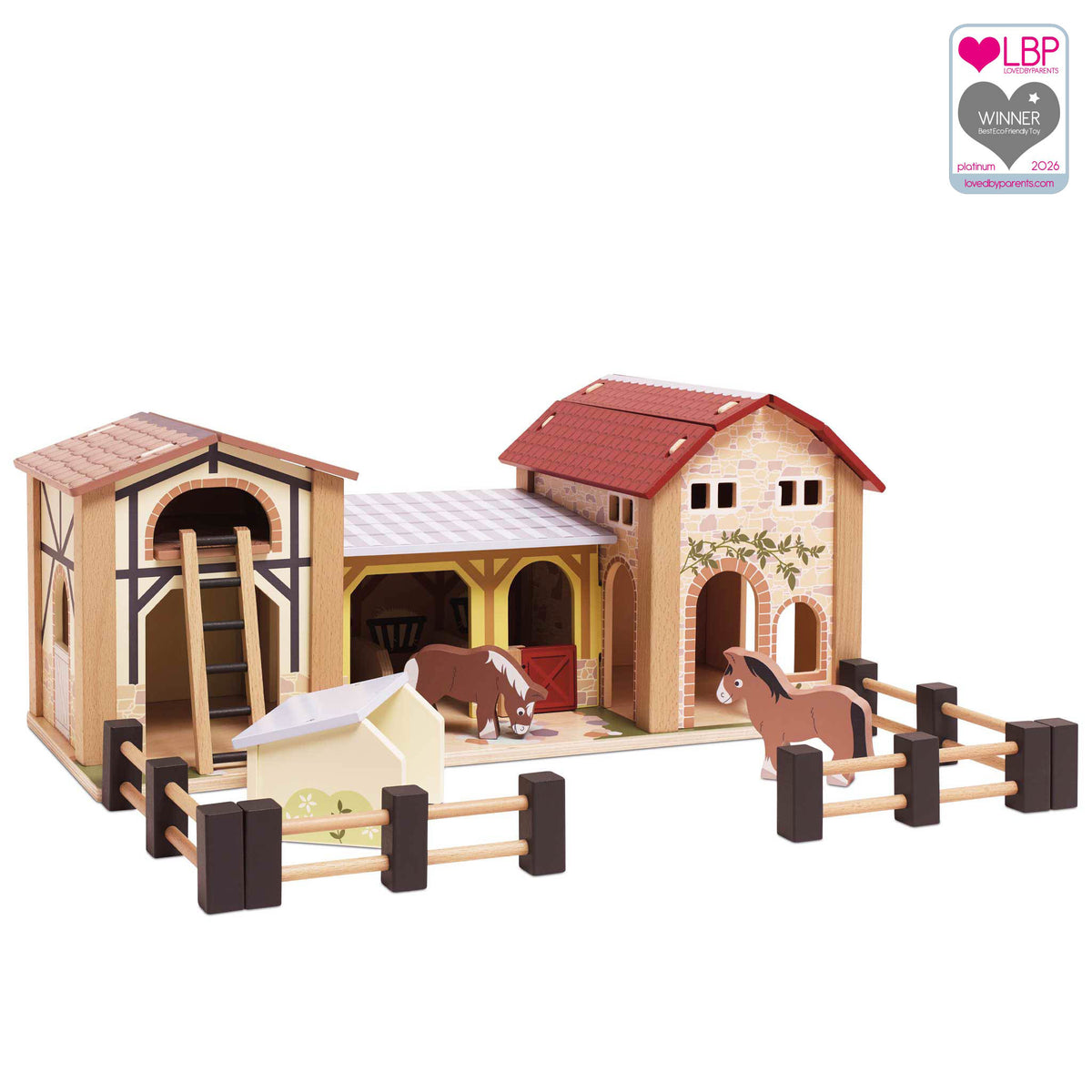 Le Toy Van Wooden Farmyard Stables