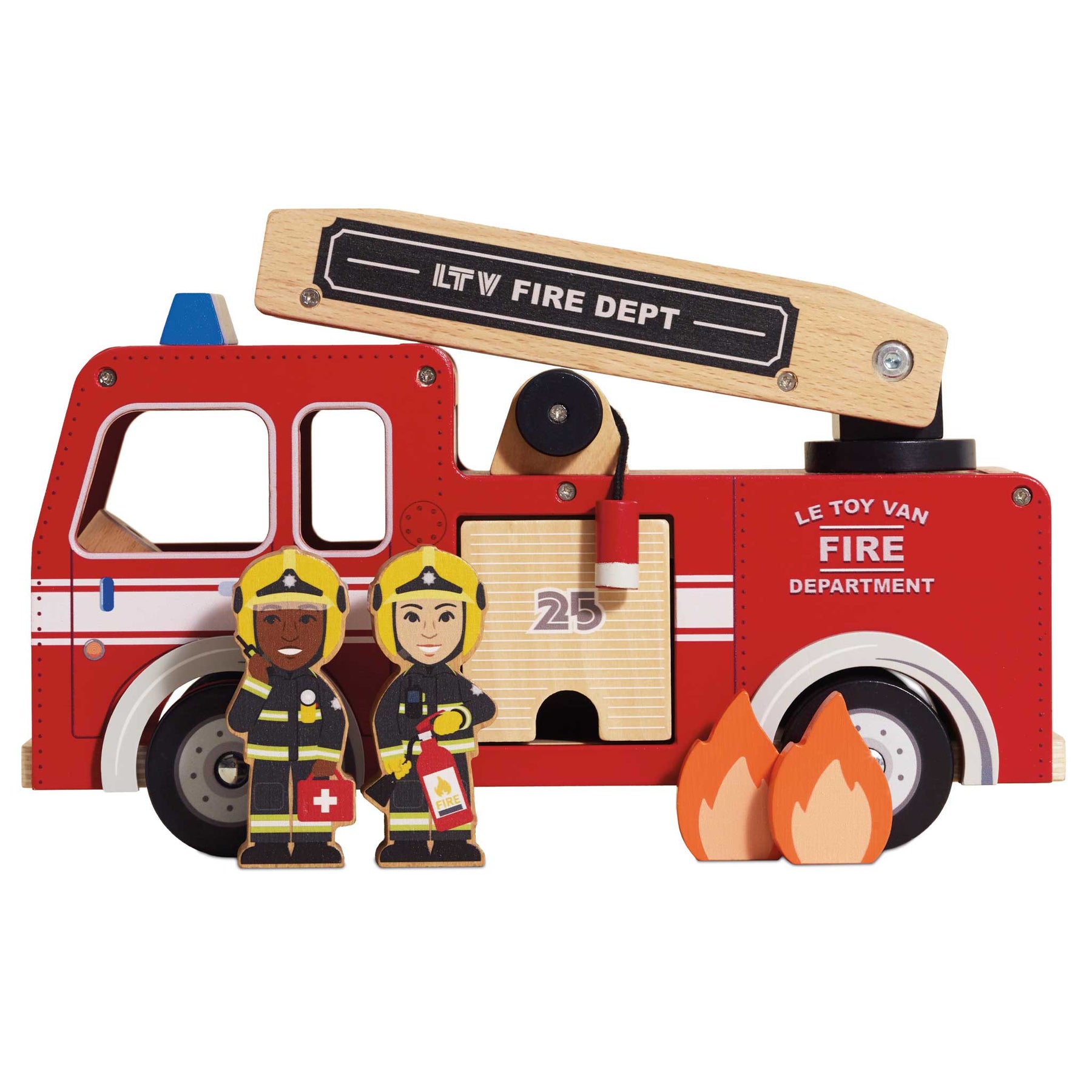 Wooden Fire Engine & Characters | Kids Wooden Cars & Vehicles | Le Toy ...
