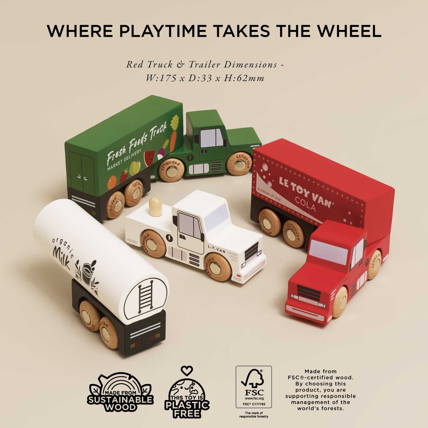Wooden Trailer Truck Set